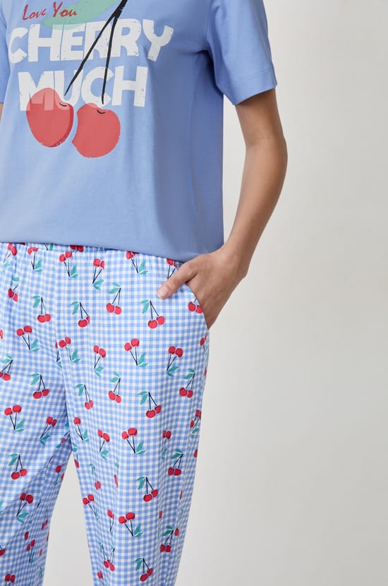 2-teiliges Pyjama-Set aus Baumwolle;${refinementColor}