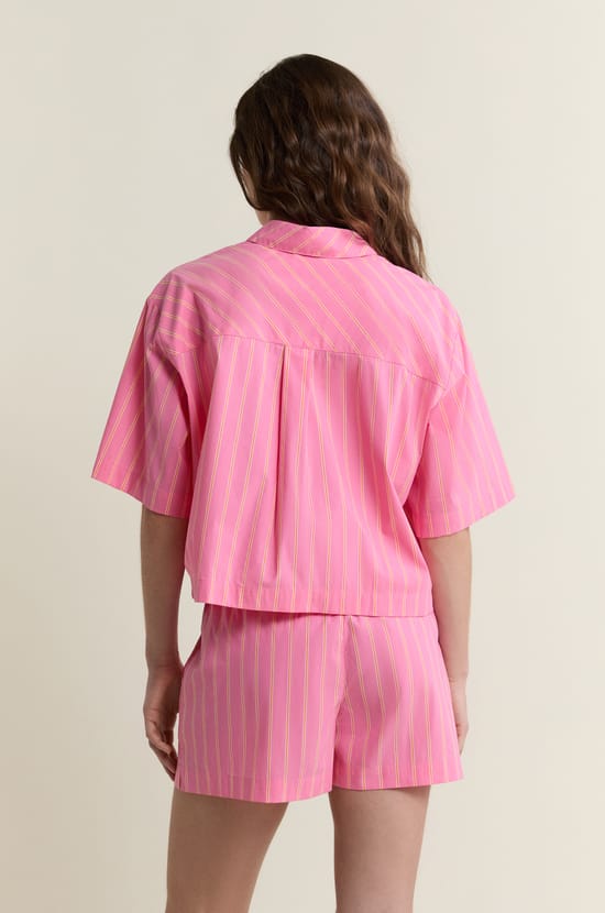 Short de pyjama &agrave; rayures avec coton;${refinementColor}