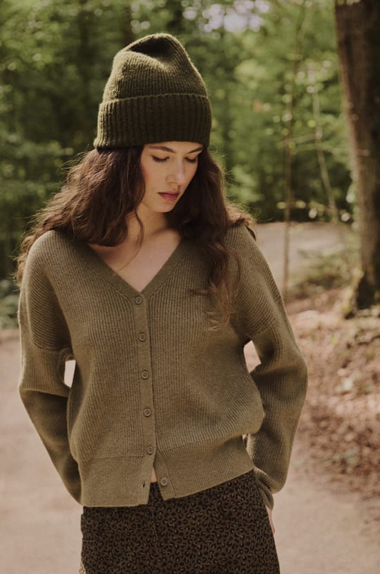 Cardigan col V;${refinementColor}