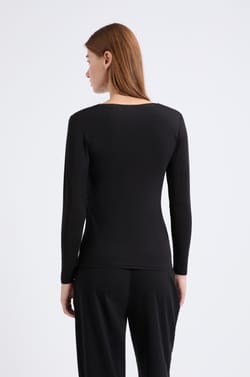 Long Sleeve Thermal Knit T-Shirt;${refinementColor}