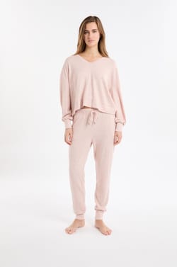 V-neck Pyjama Sweatshirt;${refinementColor}