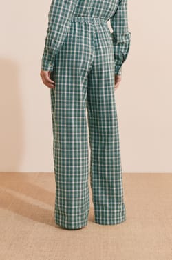 Pantalon de pyjama &agrave; carreaux en coton;${refinementColor}