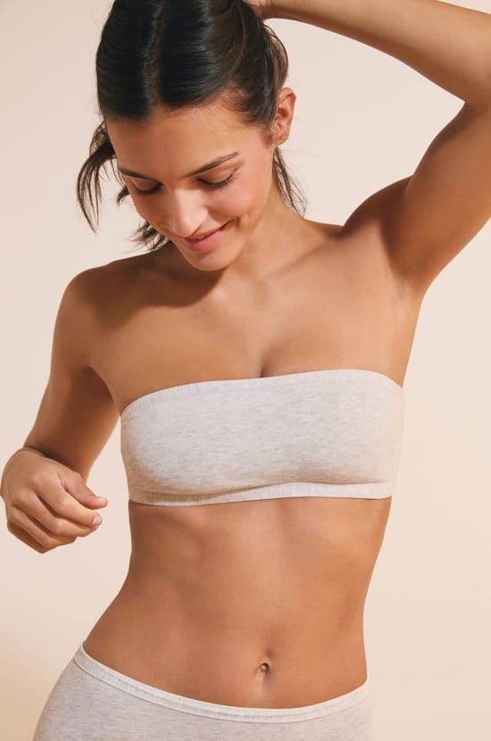 Bandeau-BH ohne B&uuml;gel aus dehnbarer Bio-Baumwolle;${refinementColor}