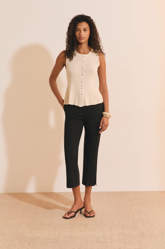 Cardigan sans manches avec coton;${refinementColor}