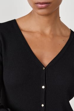 Gilet manches longues en maille fine;${refinementColor}