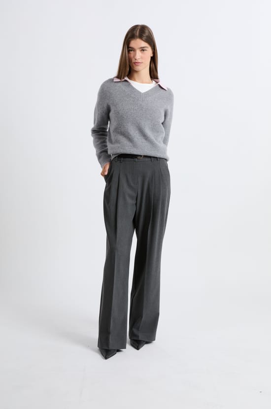 Pull col V en cachemire;${refinementColor}