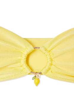 Satiniertes Bandeau-Bikini-Top mit Charm;${refinementColor}