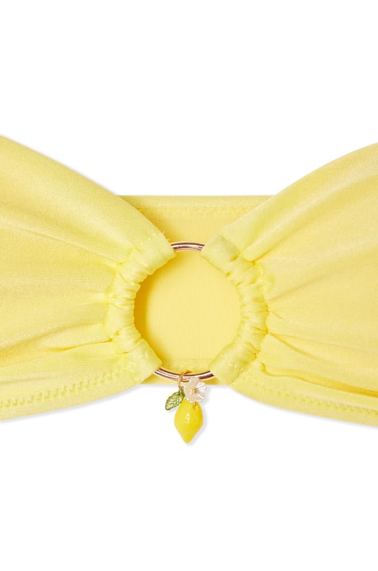 Haut de maillot de bain bandeau satin&eacute; avec charm citron;${refinementColor}