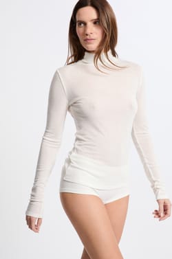 T-shirt thermique col roulé avec laine;${refinementColor}