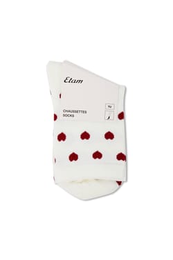 Chaussettes avec coton &agrave; motifs coeurs;${refinementColor}