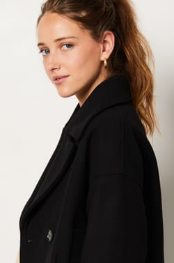 Short Buttoned Peacoat;${refinementColor}