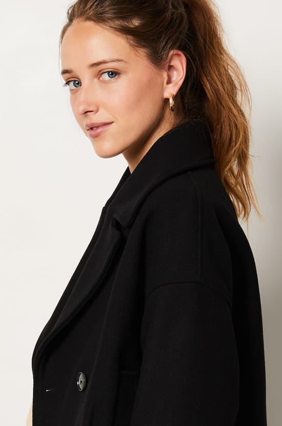 Caban court boutonné;${refinementColor}