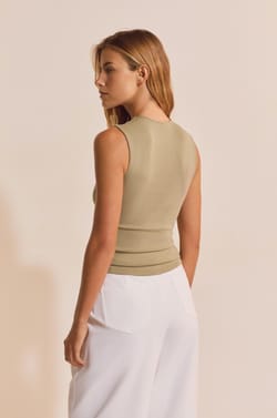 T-shirt sans manches en coton;${refinementColor}