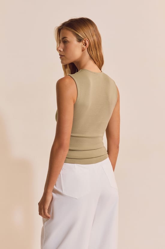 T-shirt sans manches en coton;${refinementColor}