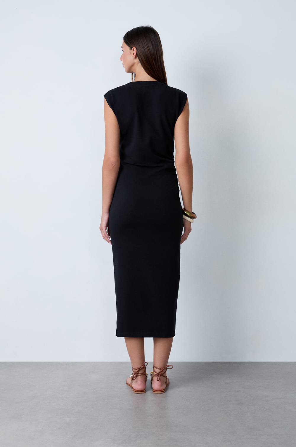 Langes Kleid aus Baumwolle;${refinementColor}