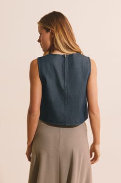 Top col V en coton;${refinementColor}