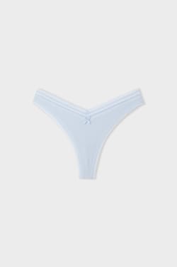 V-shape Tanga in Microfiber and Lace;${refinementColor}