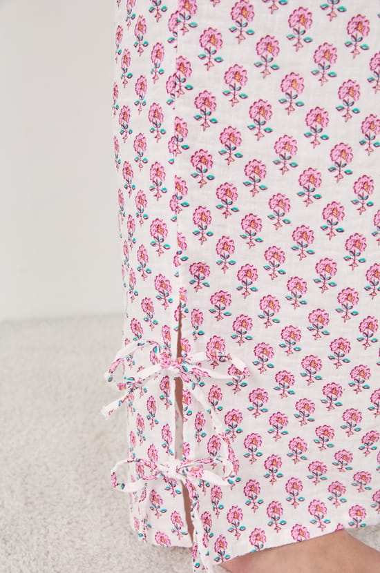 Cotton pyjama trousers with prints;${refinementColor}