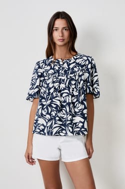 Blouse manches courtes à motifs;${refinementColor}
