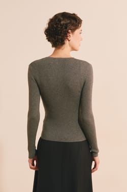 Cardigan c&ocirc;tel&eacute; &agrave; col V avec laine;${refinementColor}