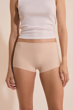 Short boyleg sans coutures en coton;${refinementColor}