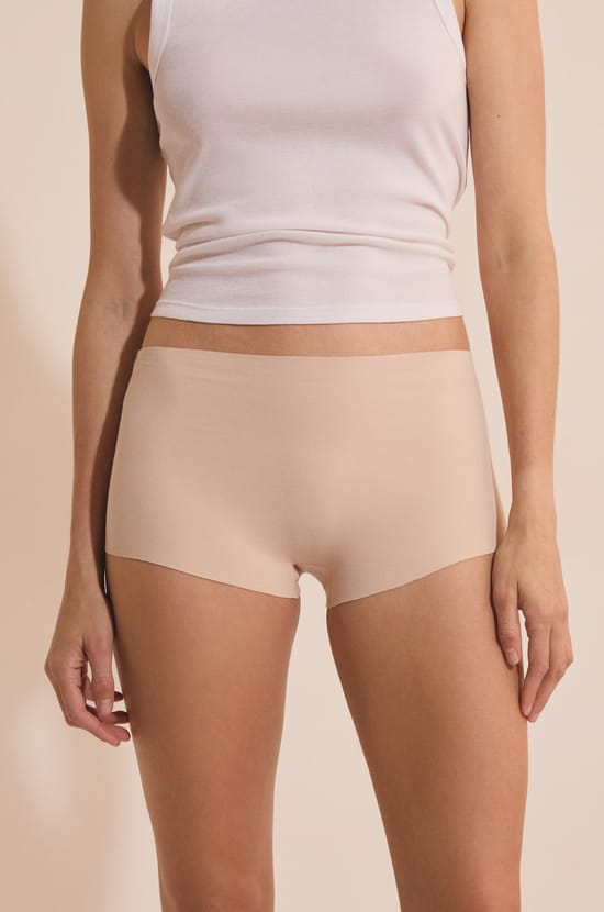 Short boyleg sans coutures en coton;${refinementColor}