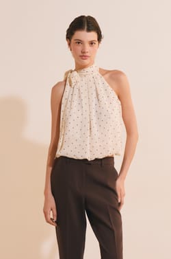 Top sans manches &agrave; pois;${refinementColor}