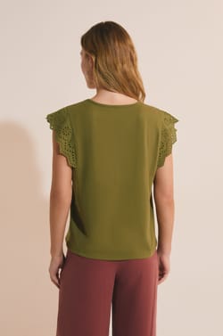 Camiseta de algod&oacute;n con detalles bordados;${refinementColor}