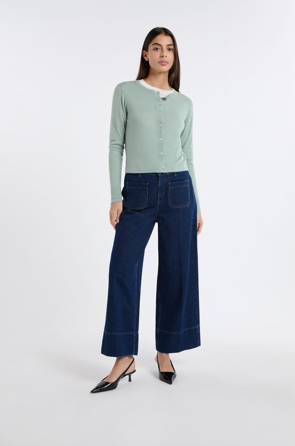 Cardigan 100% laine;${refinementColor}