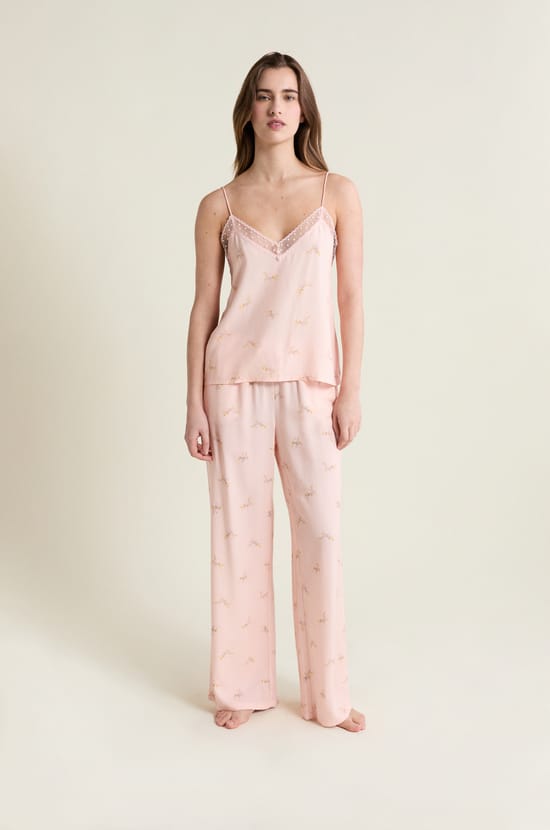 Caraco satin&eacute; &agrave; motifs;${refinementColor}