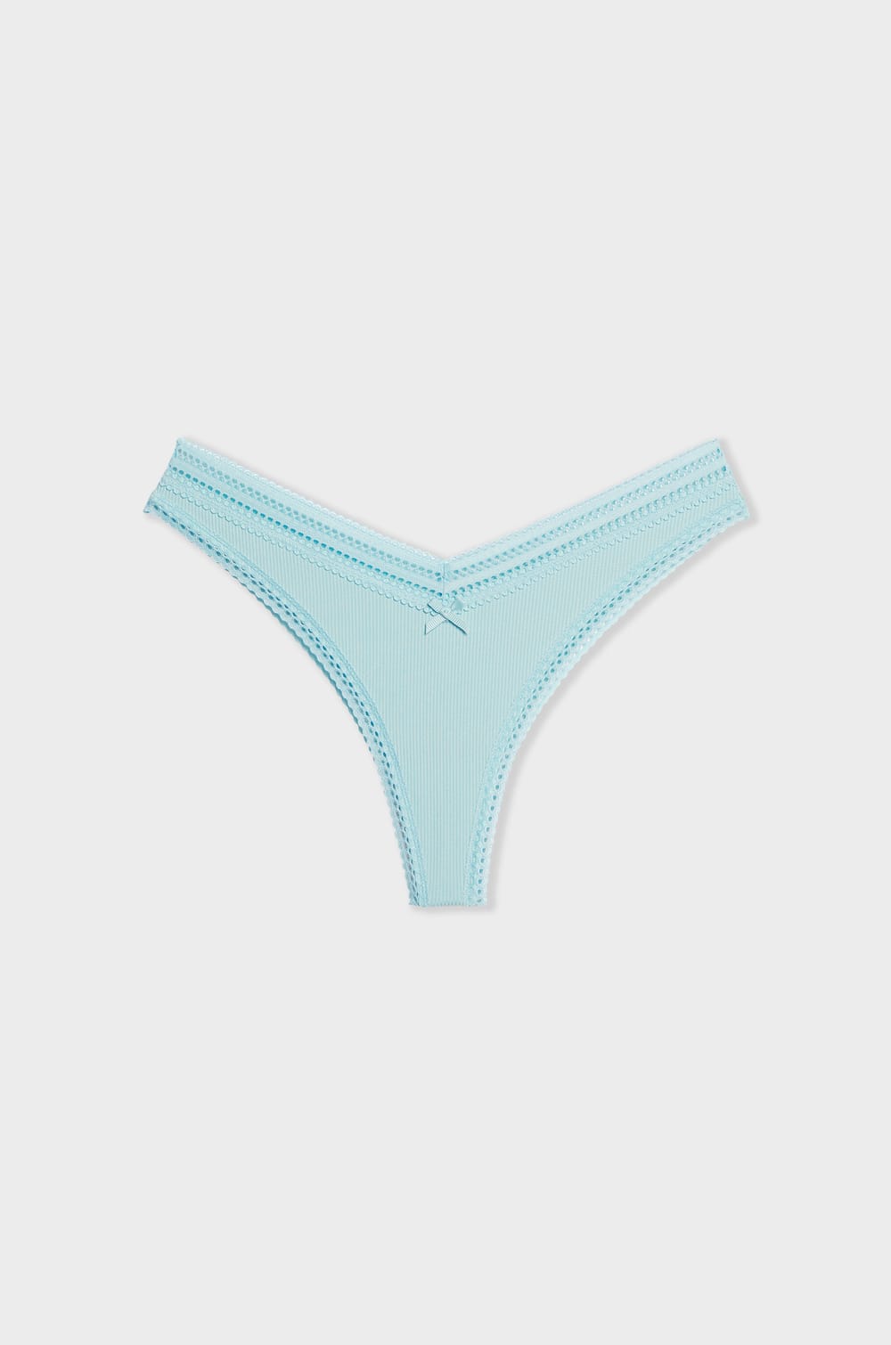 V-Shape Tanga aus Mikrofaser und Spitze;${refinementColor}