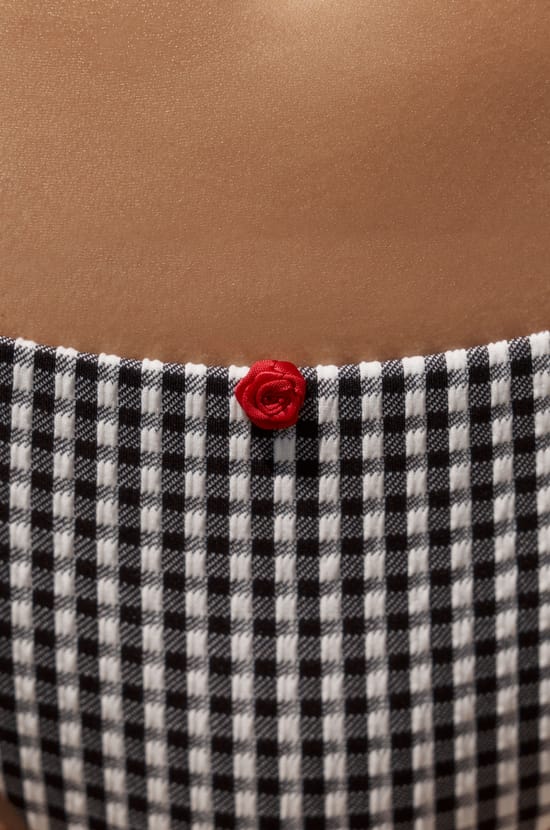 Bas de maillot de bain bikini &agrave; nouer vichy;${refinementColor}