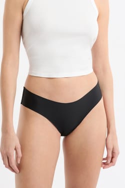 Culotte en microfibre d&eacute;tails dentelle;${refinementColor}