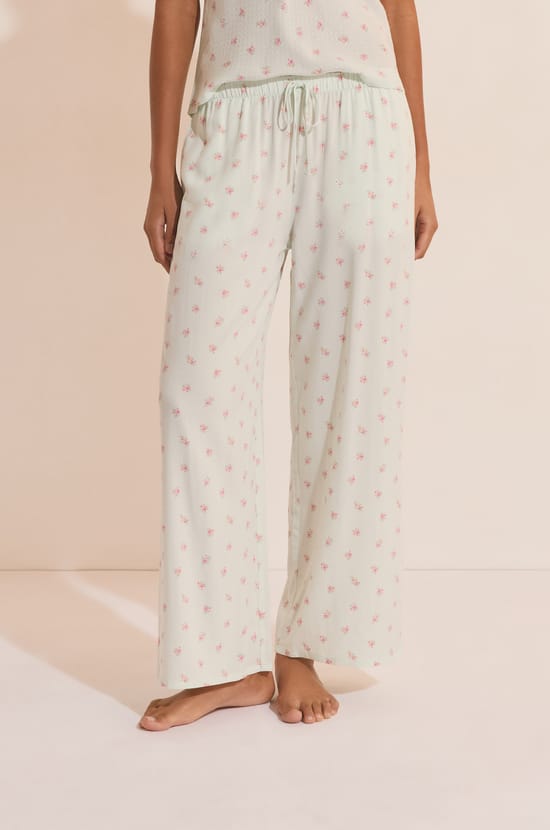 Pantacourt &agrave; motifs fleuris;${refinementColor}