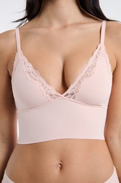 Soutien-gorge triangle en microfibre et dentelle;${refinementColor}