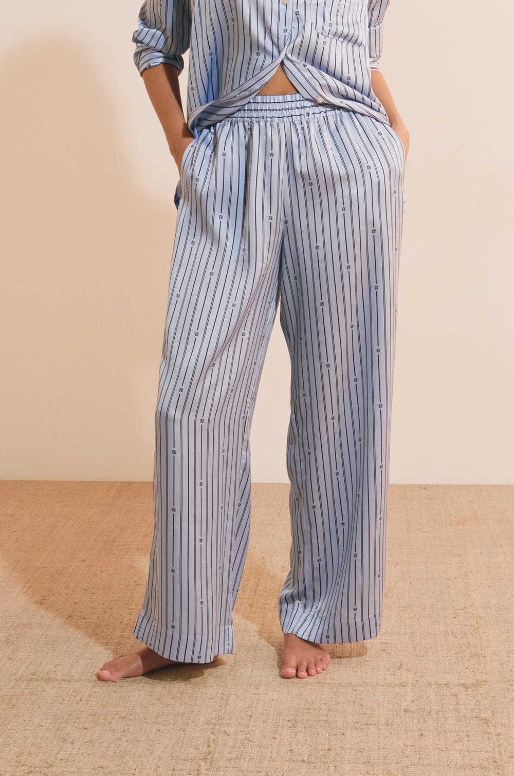 Pantalon de pyjama &agrave; rayures;${refinementColor}