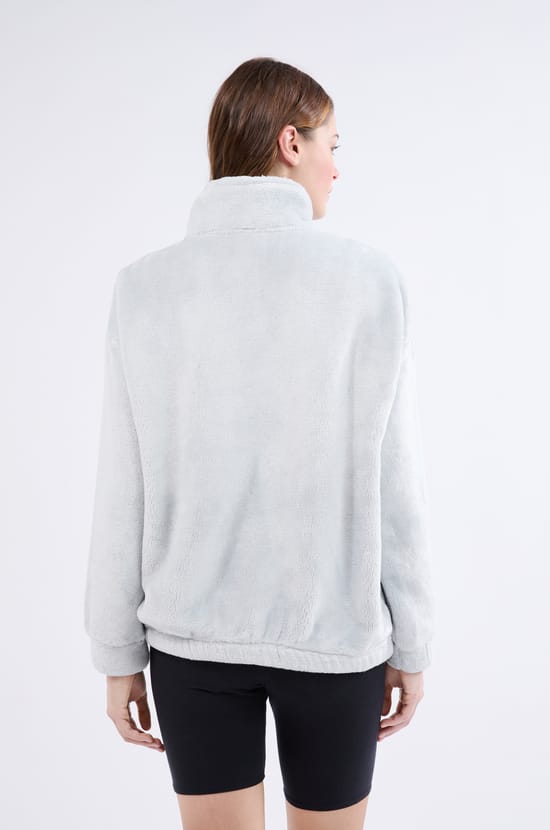 Veste de pyjama &agrave; manches longues effet polaire;${refinementColor}