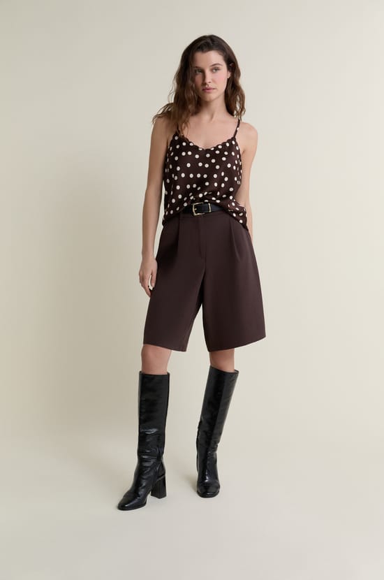 Caraco satin&eacute; &agrave; pois;${refinementColor}