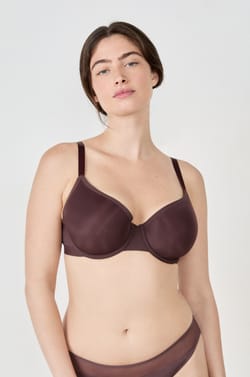 Soutien-gorge coques fines en tulle;${refinementColor}