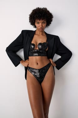 High Leg Tanga With Sequins;${refinementColor}