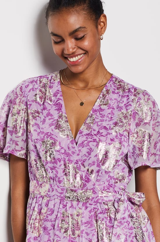 Short Glittery Tie Dress;${refinementColor}