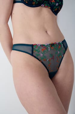 Embroidered Tulle Thong;${refinementColor}