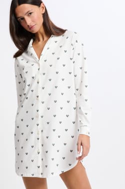 Chemise de nuit en coton à motifs;${refinementColor}