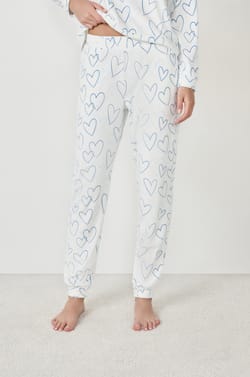Pyjama trousers with hearts;${refinementColor}