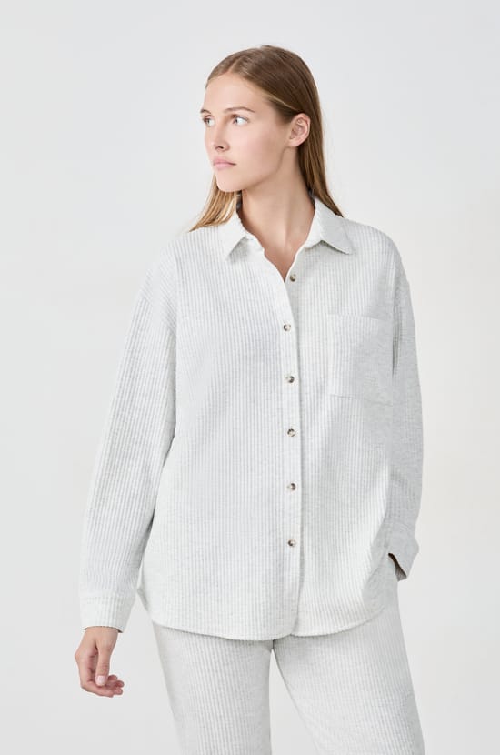 Ribbed Pyjama Shirt;${refinementColor}