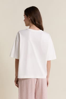 Katoenen pyjama T-shirt met korte mouwen;${refinementColor}