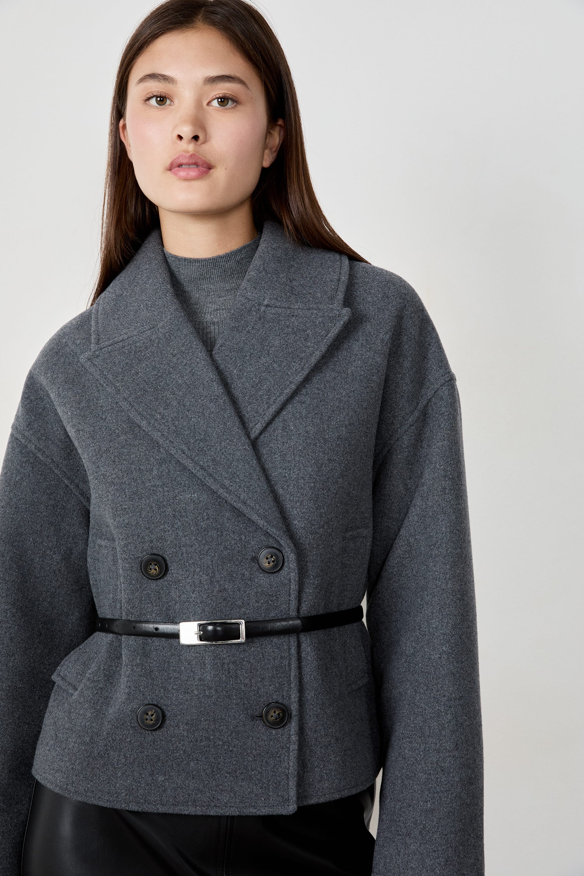 Short Peacoat - LAURA - ANTHRACITE - ETAM