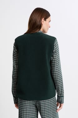Sleeveless Cardigan With Pockets;${refinementColor}