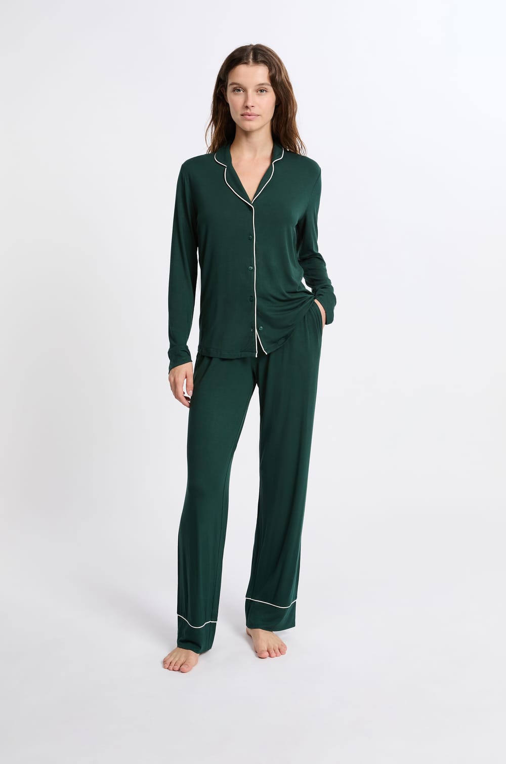 2-Piece Long-Sleeved Pajamas;${refinementColor}