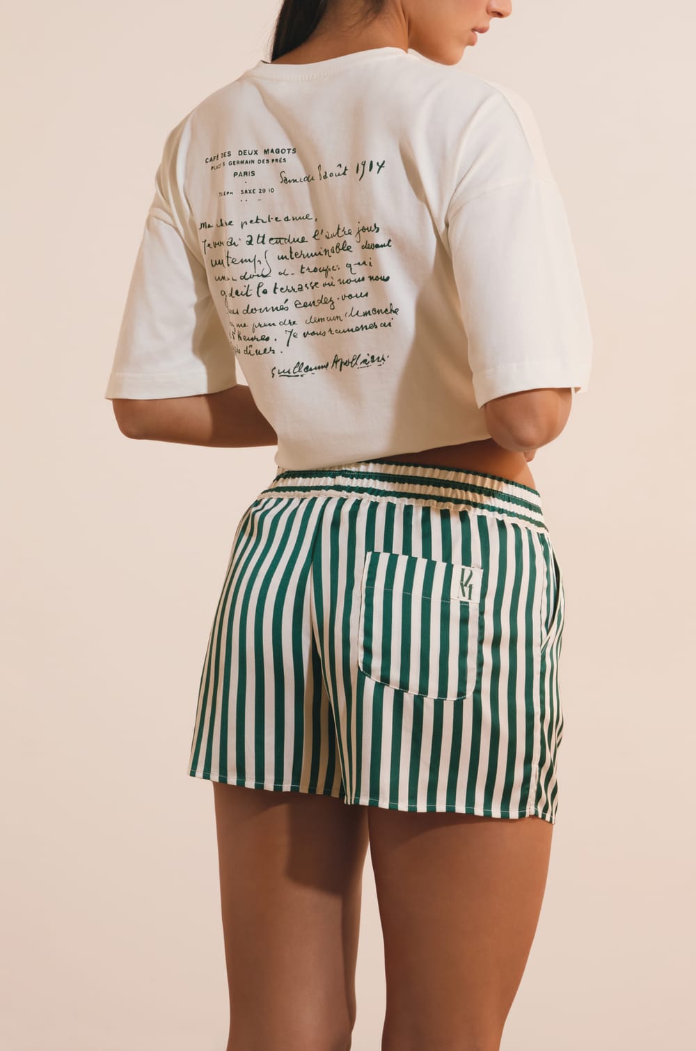 Short satin&eacute; &agrave; rayures;${refinementColor}